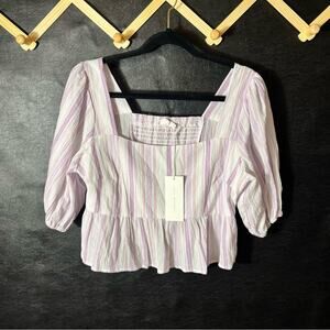 Lush‎ Lavender And White Stripe Top Size Large